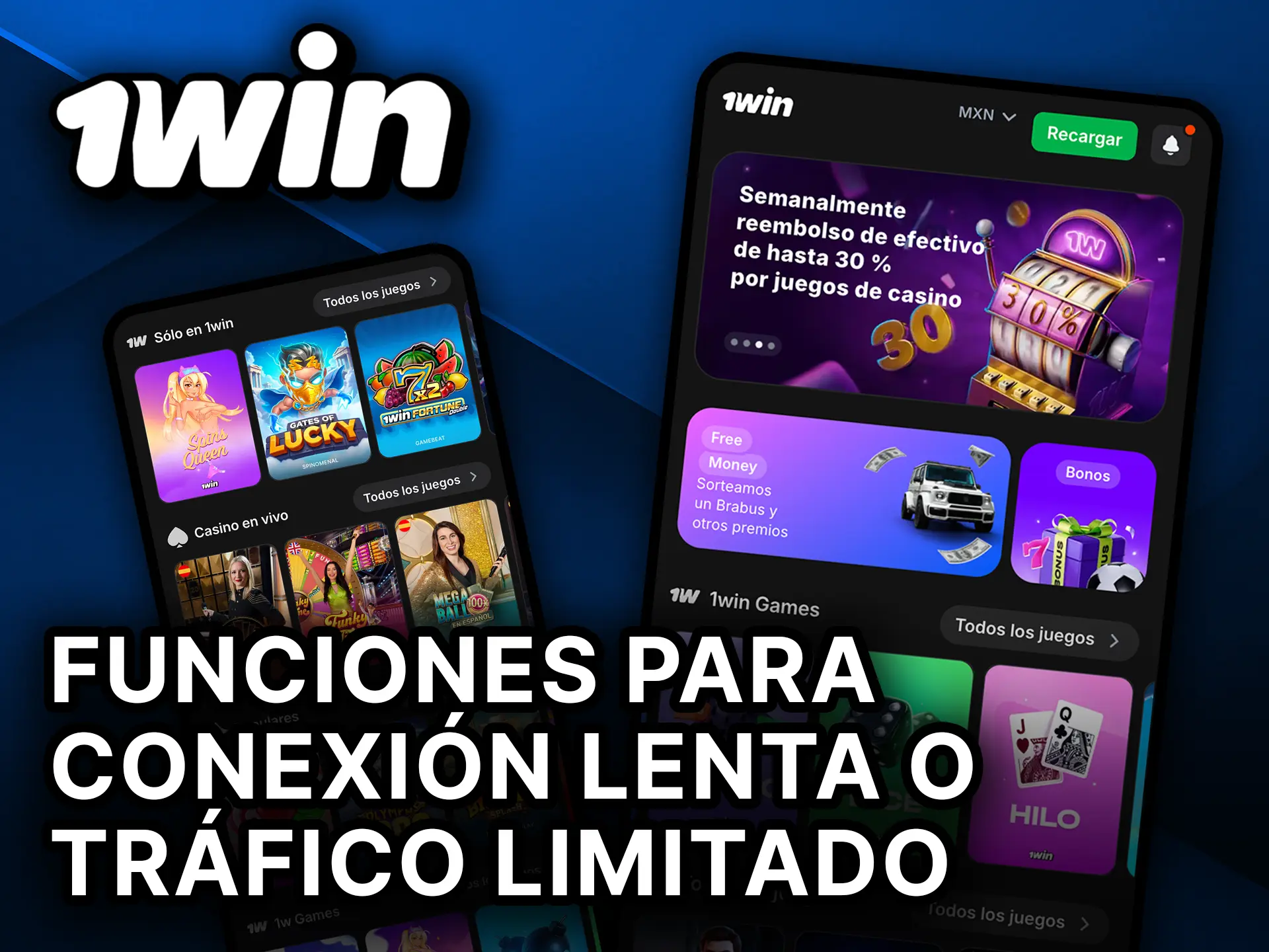 Usa la 1Win App incluso con conexión lenta o tráfico limitado.