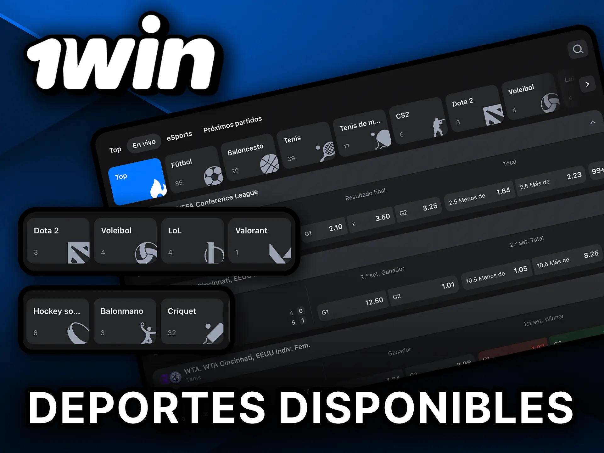 Explora todos los deportes disponibles en 1Win México.