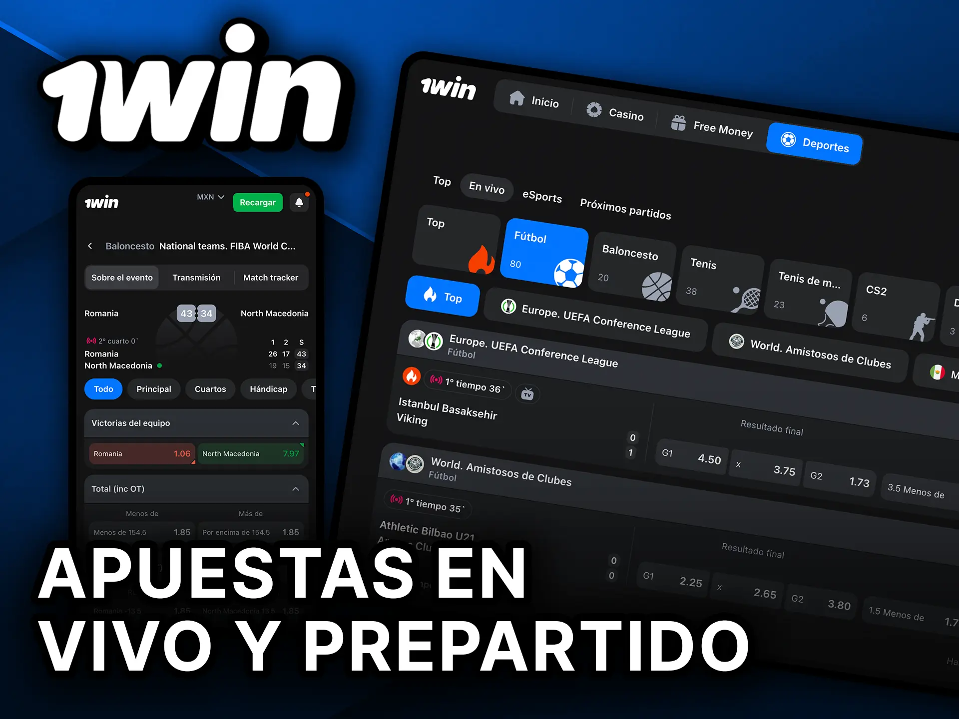 Apuesta en vivo y prepartido en 1Win México.